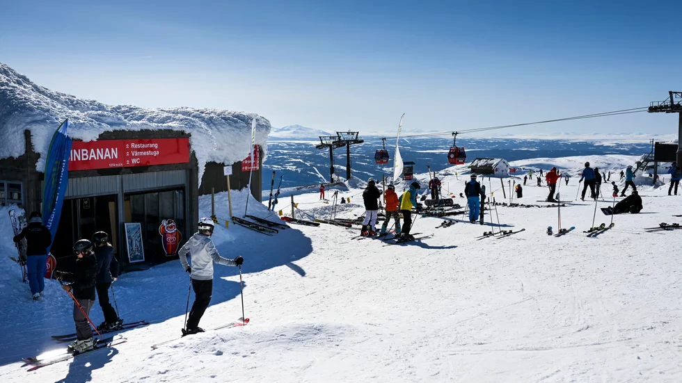 Turister på skidorten Åre under påsken 2019.