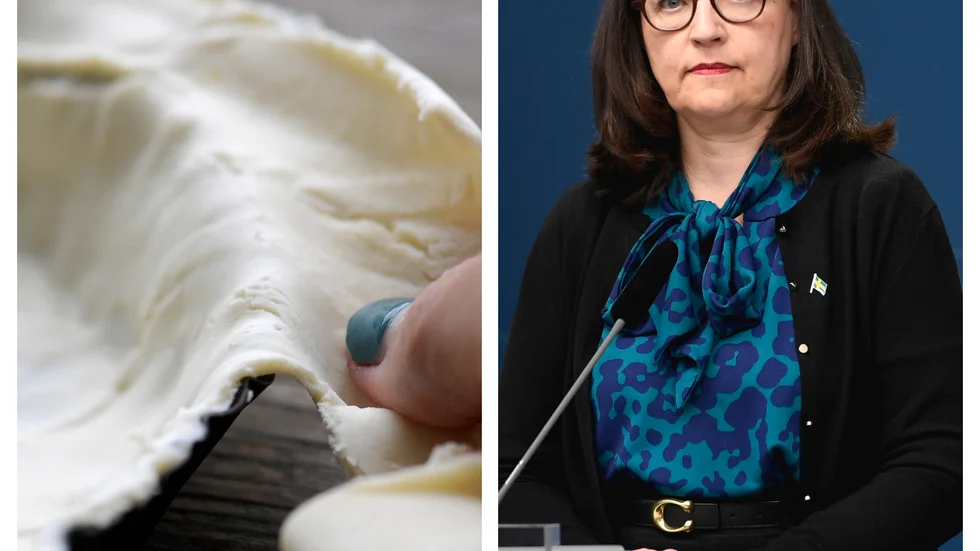 Utbildningsminister Anna Ekström (S) besökte De Geergymnasiets restaurang- och livsmedelsprogram digitalt på tisdagen. (Montage).