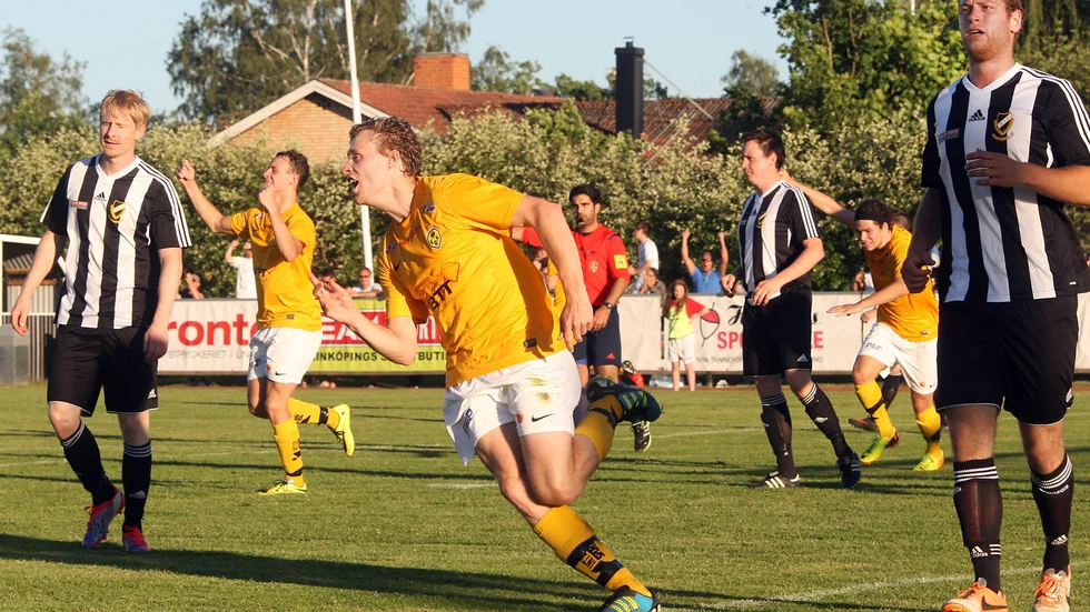 Hilding Djerf, här i KBK-tröjan, blev vald först när vi utsåg de bästa spelarna i Kindafotbollen på 2010-talet.