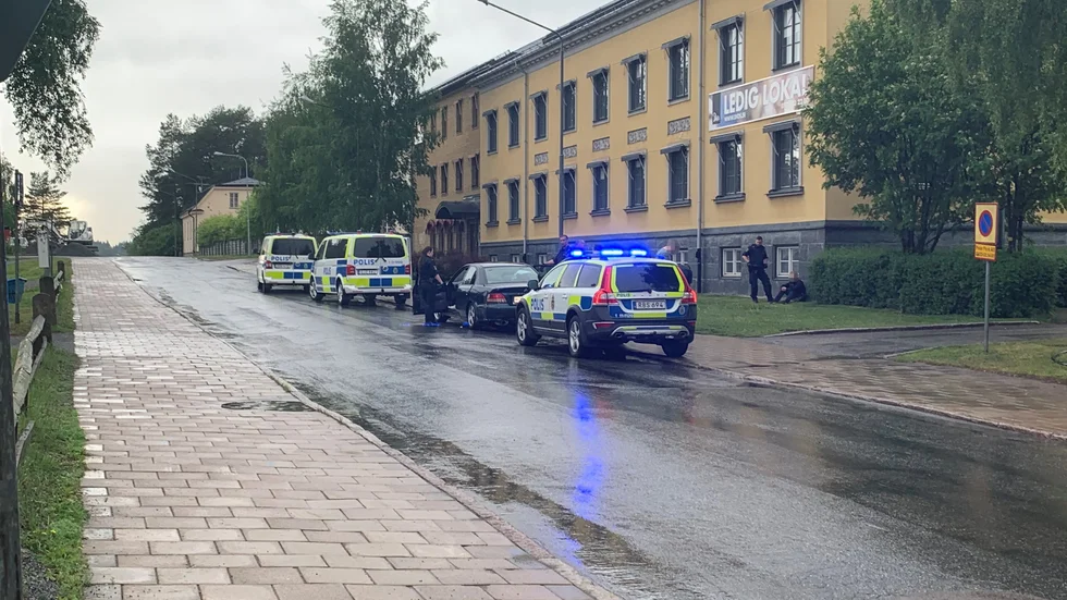 Polispådrag på Residensgatan i Luleå.