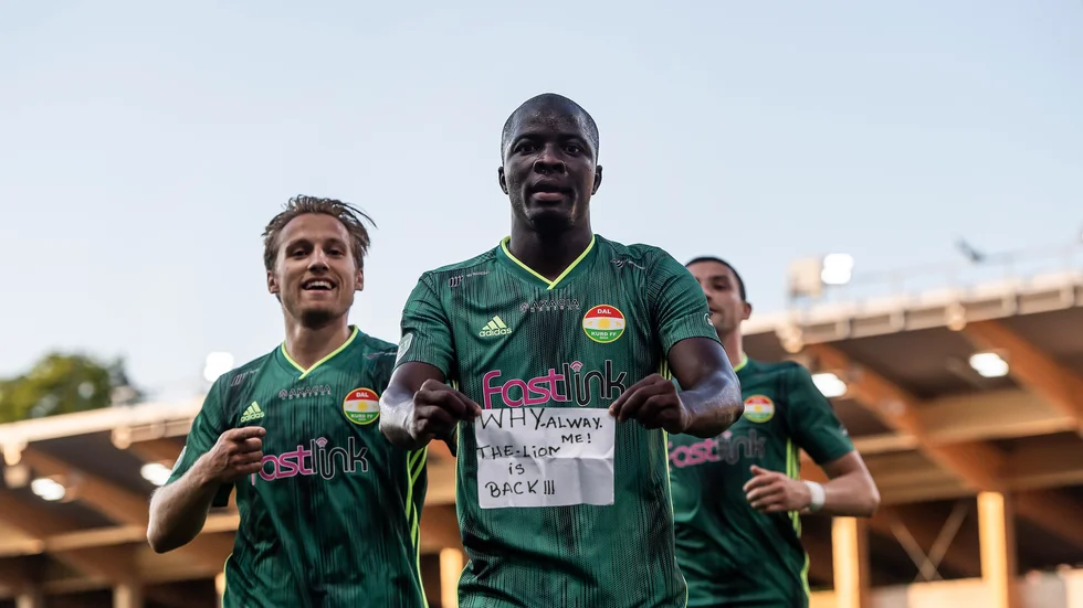 Kerfala Cissoko skrev lappen inför matchen. 