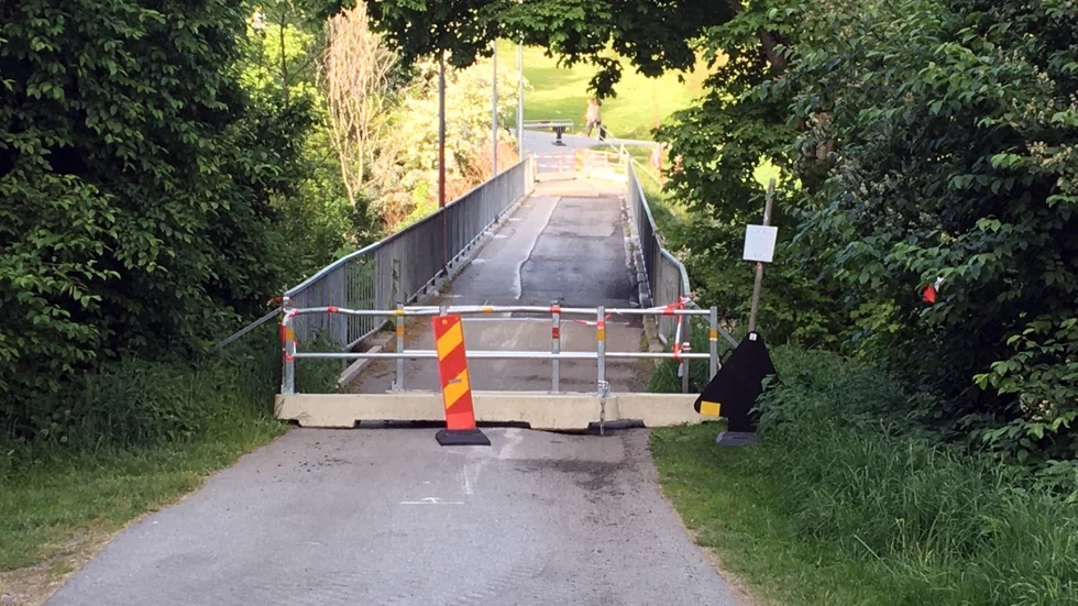 Avtängt på Mariebergsbron.