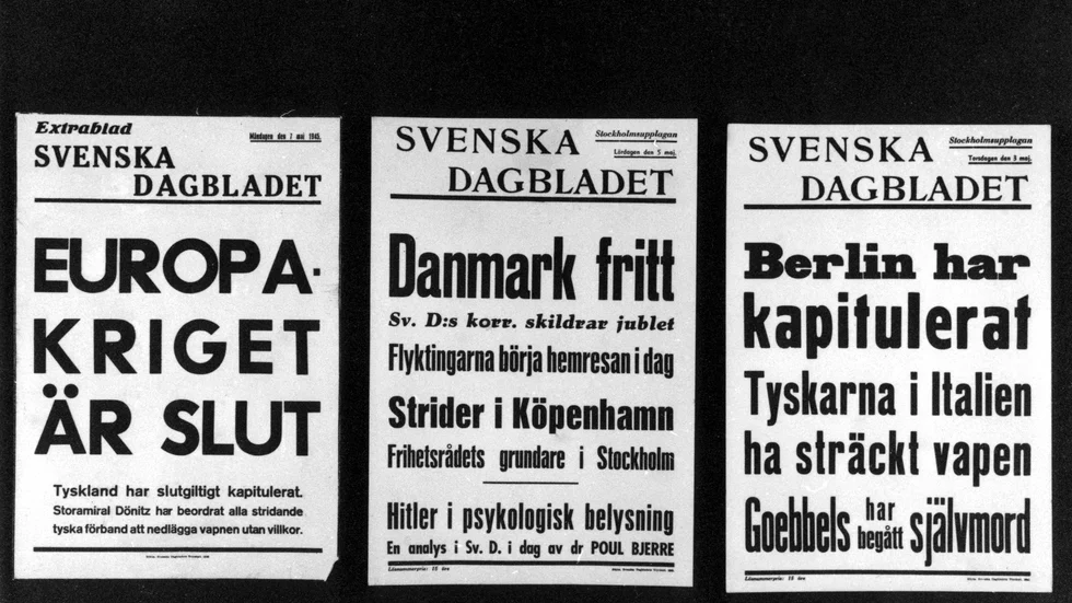 Mer intresserad av andra världskriget än av coronaviruset? Nu går det att läsa dagstidningar från 1945 hemifrån. Arkivbild.