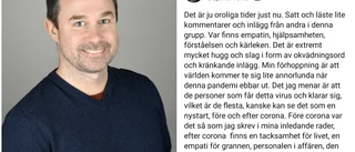 Uppmanar till empati och kärlek på nätforum