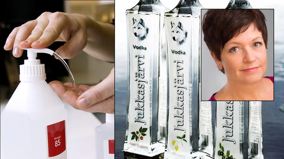 "Nu är det inte design och snygga korkar som gäller, utan plastflaskor och pumpanordningar", säger Maria Jonsson, vd på Jukkasjärvi spirits.