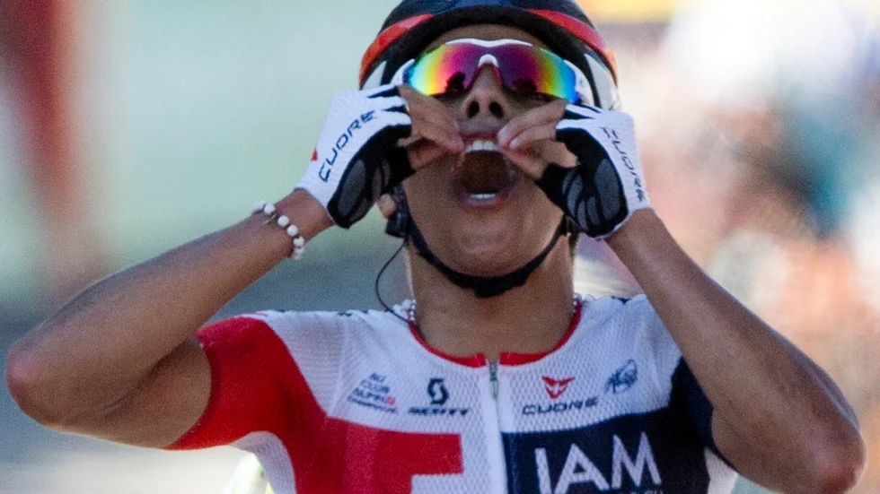 Jarlinson Pantano när han vann en etapp under Tour de France 2016. Nu har colombianen stängts av i fyra år för bloddopning. Arkivbild.