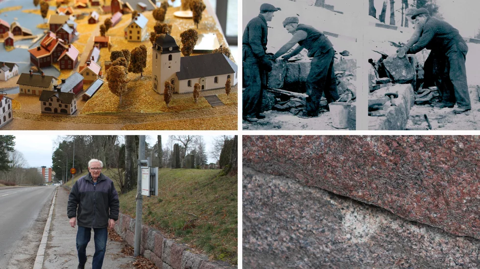 Av de 82 husen i kvarnbymodellen lär 12 finnas kvar i dag. Kalle Sjöstedt och Gösta Gustavsson klöv grundstenarna från de gamla rivna husen och byggde kyrkogårdsmuren för snart 70 år sedan.
