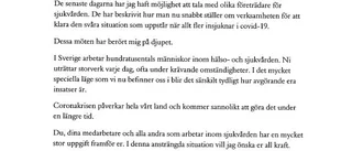 Kronprinsessans brev till den gotländska vårdpersonalen