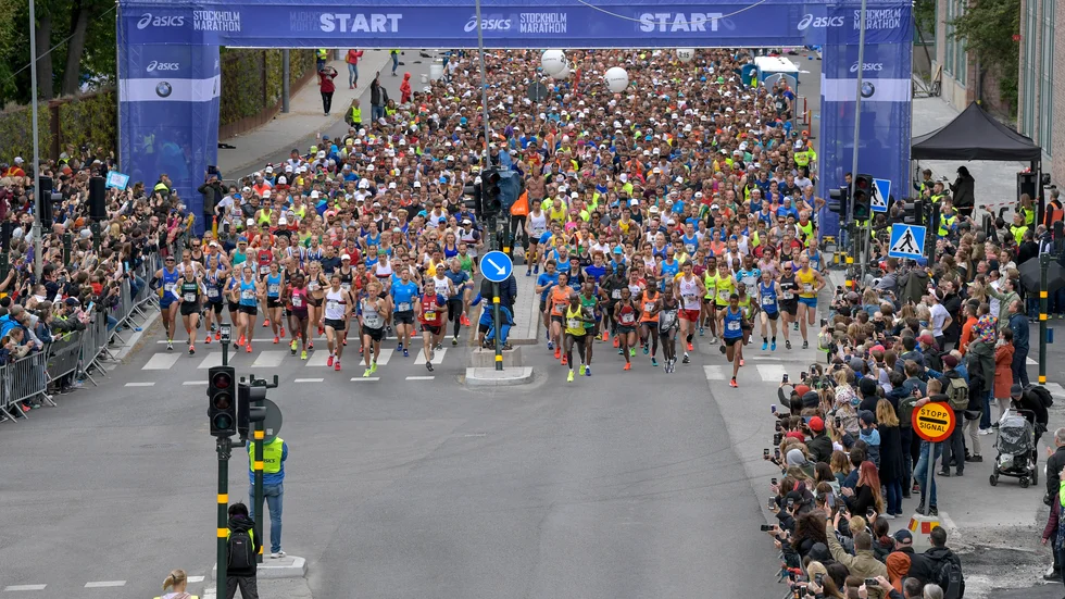 Starten i Stockholm Marathon i fjol.