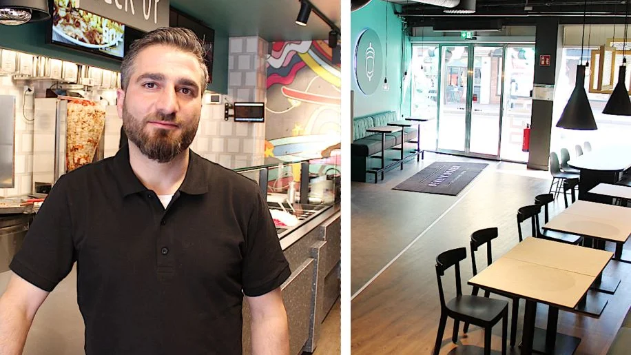 Nu har Sanharib Shlimon öppnar nya kebabstället vid Trädgårdstorget, en satsning som han gör tillsammans med kusinen Josef Lazar.