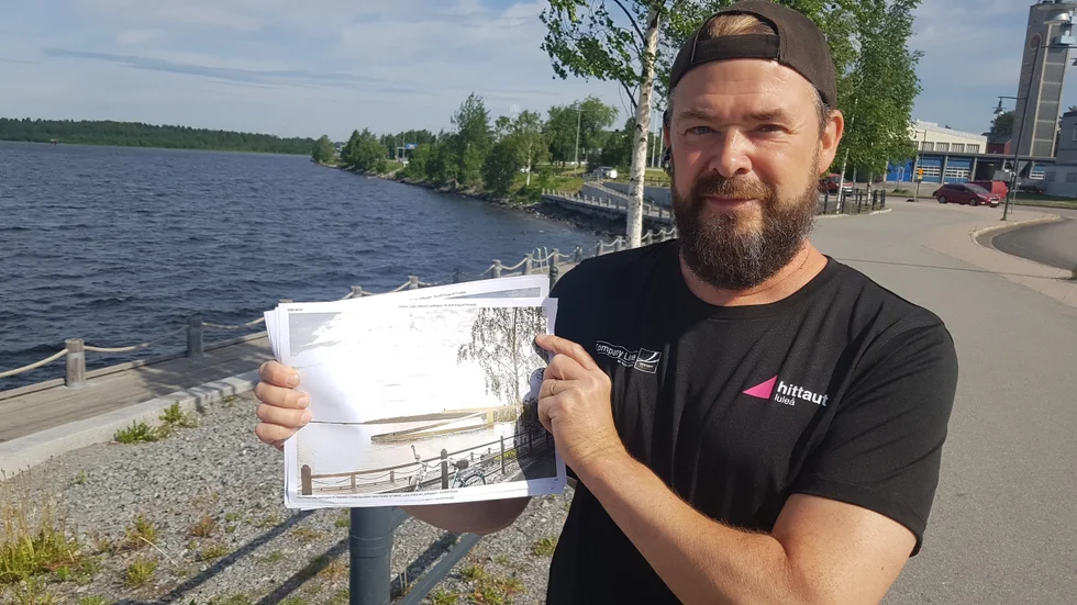 Hans Degerlund gillar tanken på en bro över Bodenvägen som sedan sträcker sig ut i vattnet. "Ett landmärke", anser han.