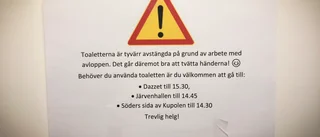 Toabrist på skolan  när rör sprang läck