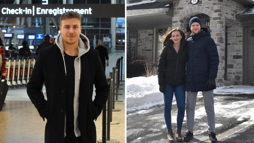 38 mil tur och retur från Toronto till Belleville för att träffa Filip Gustavsson och Rebecka Frohm (t.h) för att senare på kvällen vinka av Pär Lindholm på Toronto Pearson International Airport. En galen men rolig dag. 