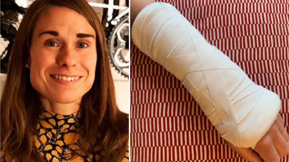 Hanna Wiese söker vittnen i samband med händelsen när hon blev påkörd av ett arbetsfordon på ett övergångsställe och där föraren smet från platsen.