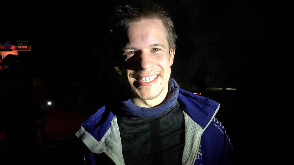 Jonatan Björnberg var som vanligt glad och även snabbast på 5-kilometerslingan på tiden 17.29 minuter. 