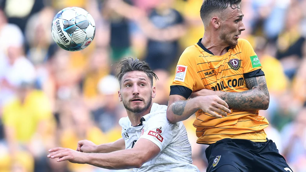 Linus Wahlqvist (till höger) och Dresden fick förnyat hopp tack vare lördagens bortaseger.