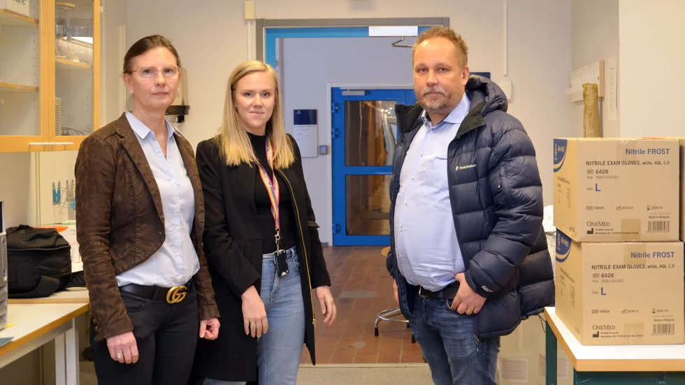 Désirée Nordmark, Luleå tekniska universitet, tillsammans med Mathilda Broström och Niklas Ranneberg från Region Norrbotten.