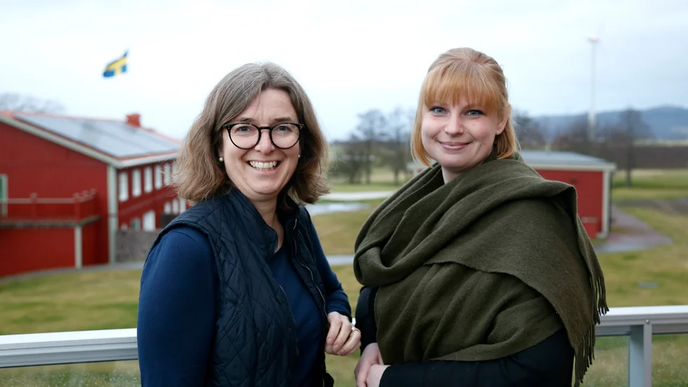 Marie Lönneskog Högstadius, Skänninge, och Amanda Andersson, växtodlingsexpert på LRF, pratar i ett poddavsnitt om hur grödorna påverkas av klimatförändringarna.