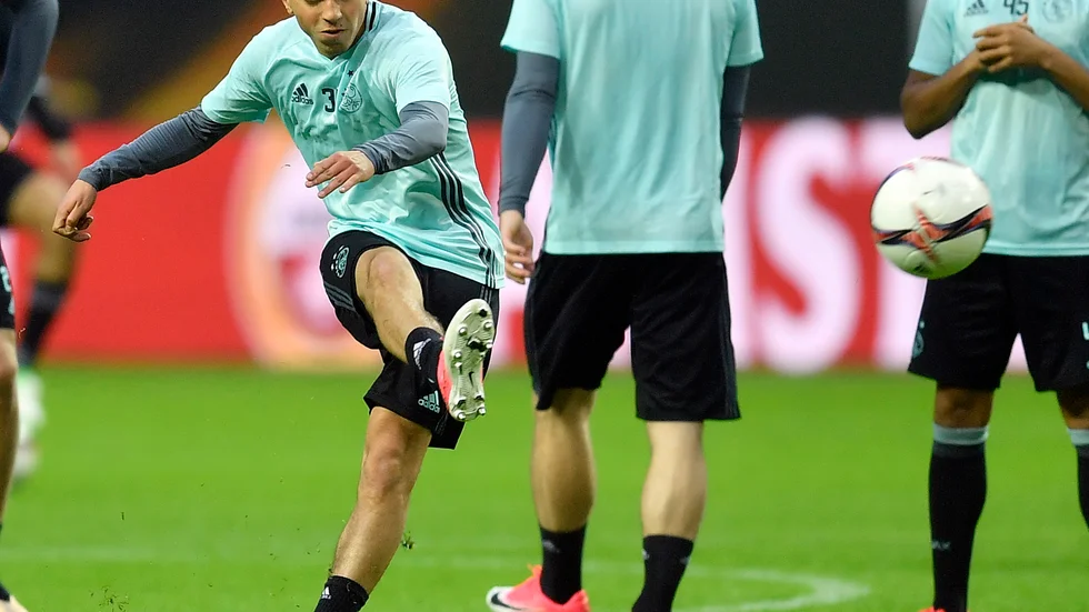 Abdelhak Nouri under en träning med Ajax i maj 2017. Arkivbild.