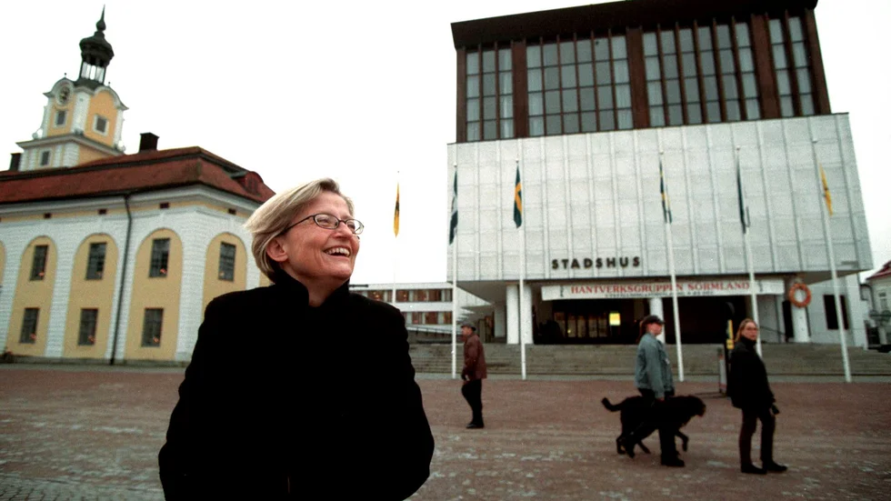 Utrikesminister Anna Lindh (S), var ett välkänt inslag i Nyköpings stadsbild.