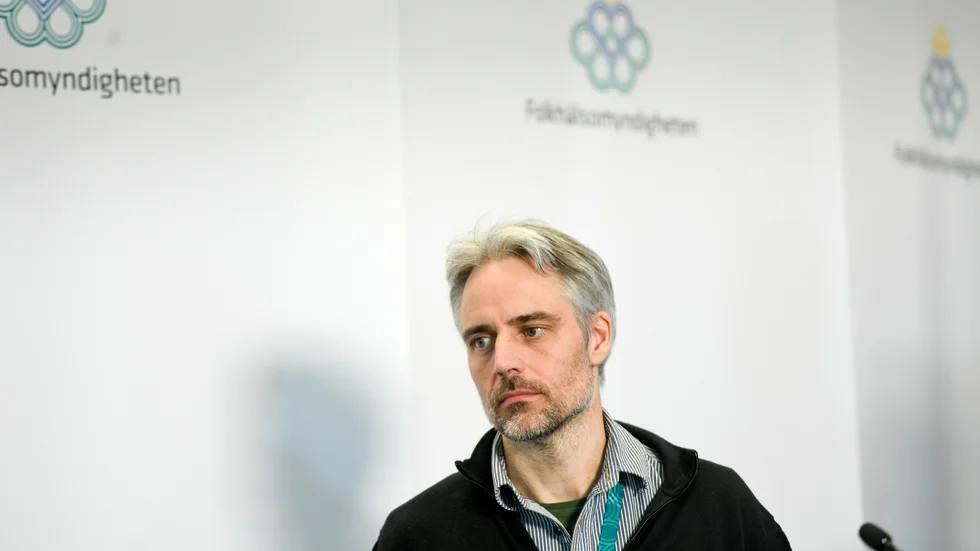 Anders Wallensten, biträdande statsepidemiolog vid Folkhälsomyndigheten deltar vid dagens pressträff. Arkivbild.