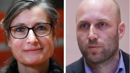 Smittskyddsläkare Britt Åkerlind och Rickard Lundin, sjukvårdsledare i den regionala sjukvårdsledningen. 
