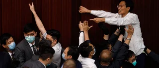 Handgemäng i Hongkongparlament