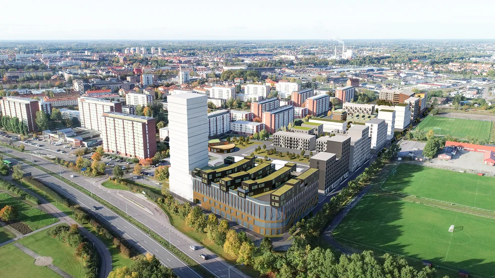 Det planerade höghuset blir med sina 70 meter den högsta byggnaden i Eskilstuna och ska fungera som nytt landmärke vid infarten till staden.