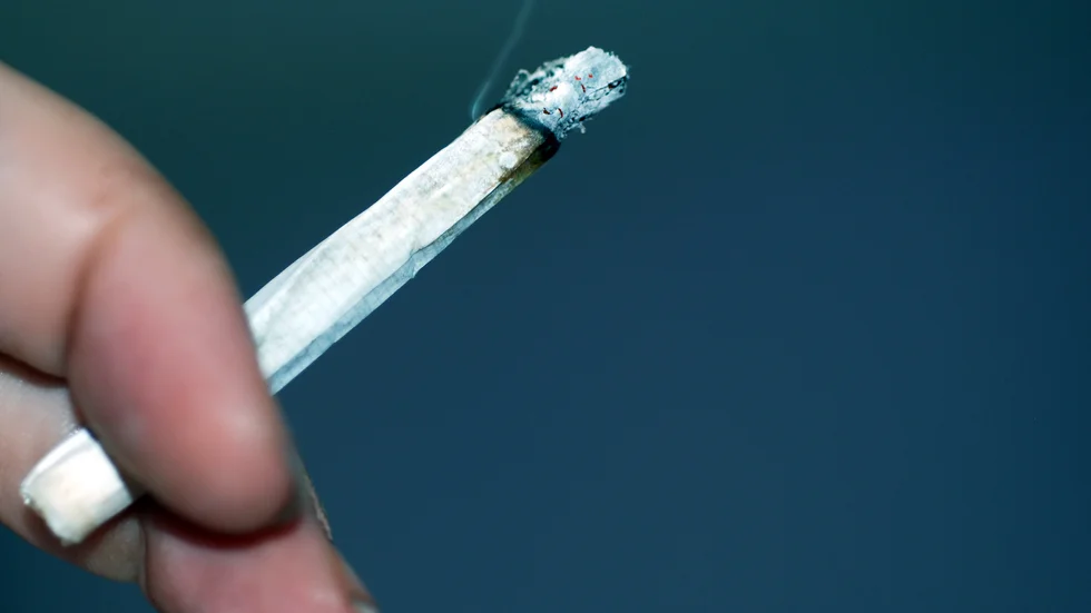 Polisen kände doften av cannabis och en husrannsakan genomfördes.