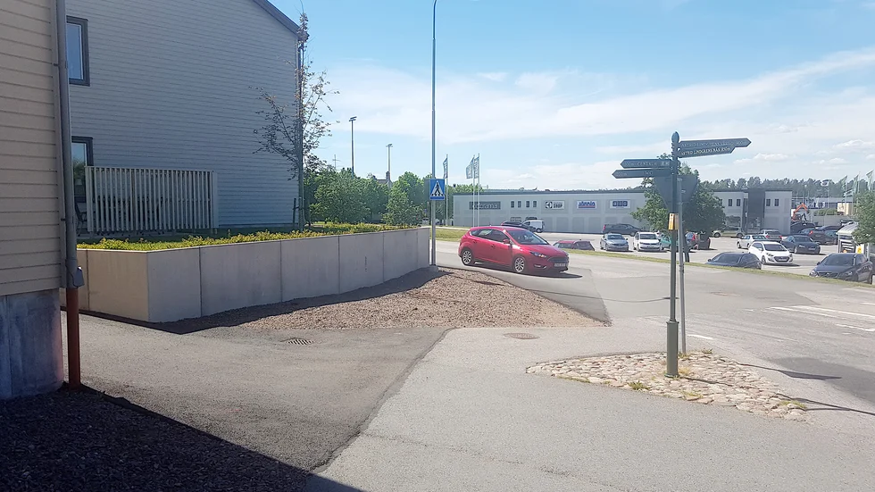 Här ska det bli en "pocket park" ett grönområde i miniformat.