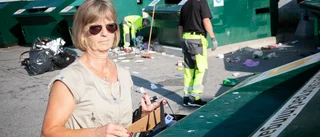 Sopberg vid återvinningsstation