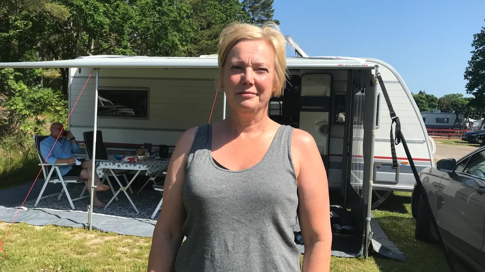 Susanne Hedlöf tycker att människor sköter sig bra på Jogersö camping.