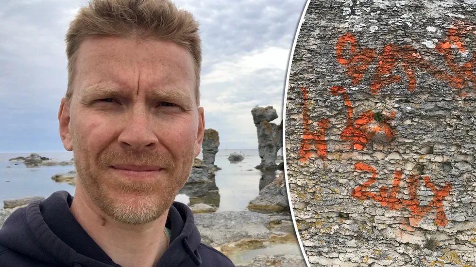Ett av familjen Engvalls favoritställen att besöka under sommaren är Fårö och naturreservatet Gamla hamn. I år möttes de dock av en otrevlig överraskning. Flera raukar hade blivit nedklottrade. 