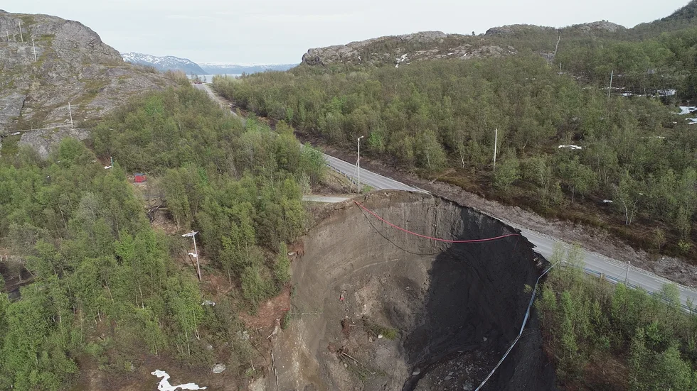 Det senaste raset längs gamla E6:an i Alta i norra Norge.