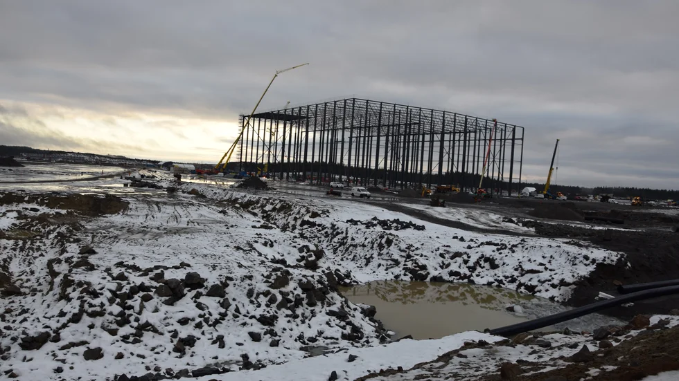 Bergsbyns Industriområde där Northvolt nu jobbar med att bygga fabriken Northvolt Ett.