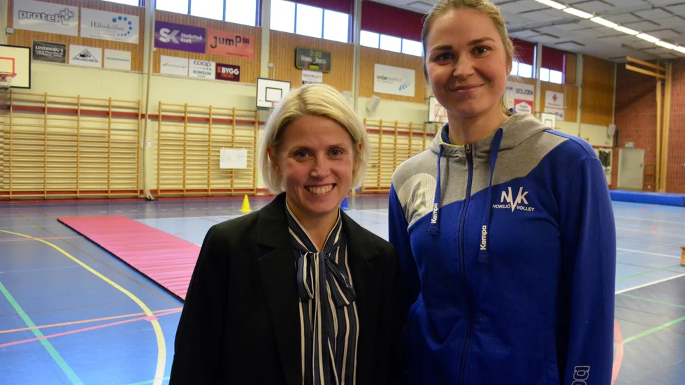 Cecilia Sundell Hedblad, Boliden, och Petra Andersson, Norsjö Volley, hoppas på ett givande samarbete.