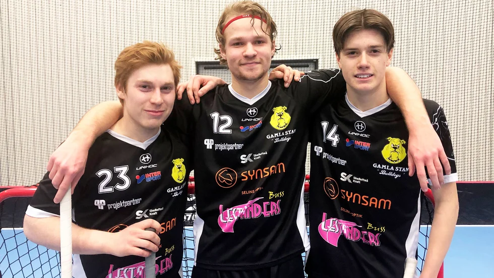Magnus Ström, Bill Hedqvist och Björn Andersson gjorde Gamla Stans mål. Extra beröm även till backen Felix Andersson (inte på bild). 