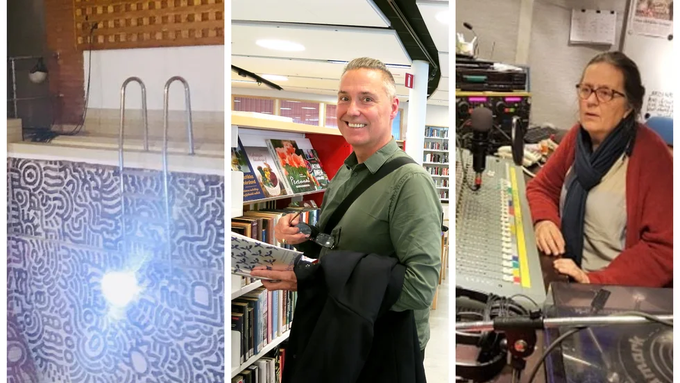 Arkivbilder: Valsta simhall, museichefen Ted Hesselbom och Sigtuna närradioföreningens orddförande Jeanette Berglund. 