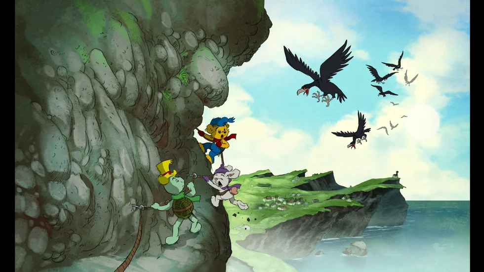 "Bamse och vulkanön" är den första av tre kommande animerade filmer om världens starkaste björn. Pressbild.