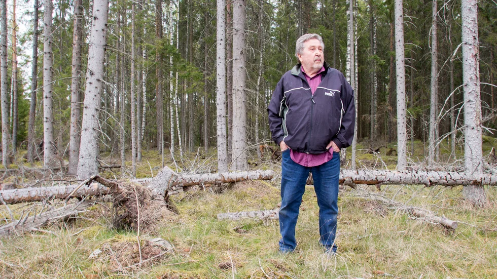Björn Andersson i Björkvik är arg och besviken över hur kommunen sköter skogen intill hans hem.