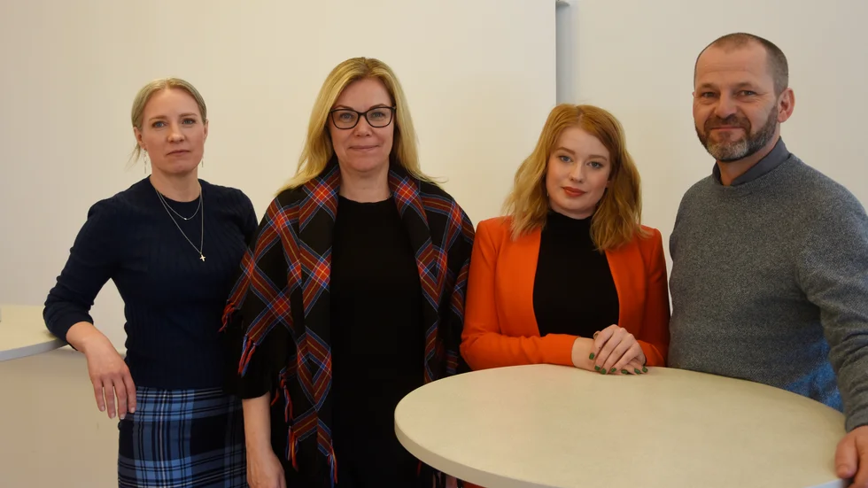 Kommundirektör Anna LIndh Wikblad, kommunalrådet Lenita Ericson, kultur- och fritidsnämndens ordförande Emmeli Nybom samt tf kultur- och fritidschef Patrik Bylin. 