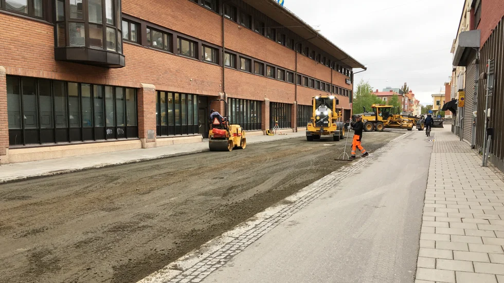 Så här såg det ut när gatan byggdes om förra våren.
