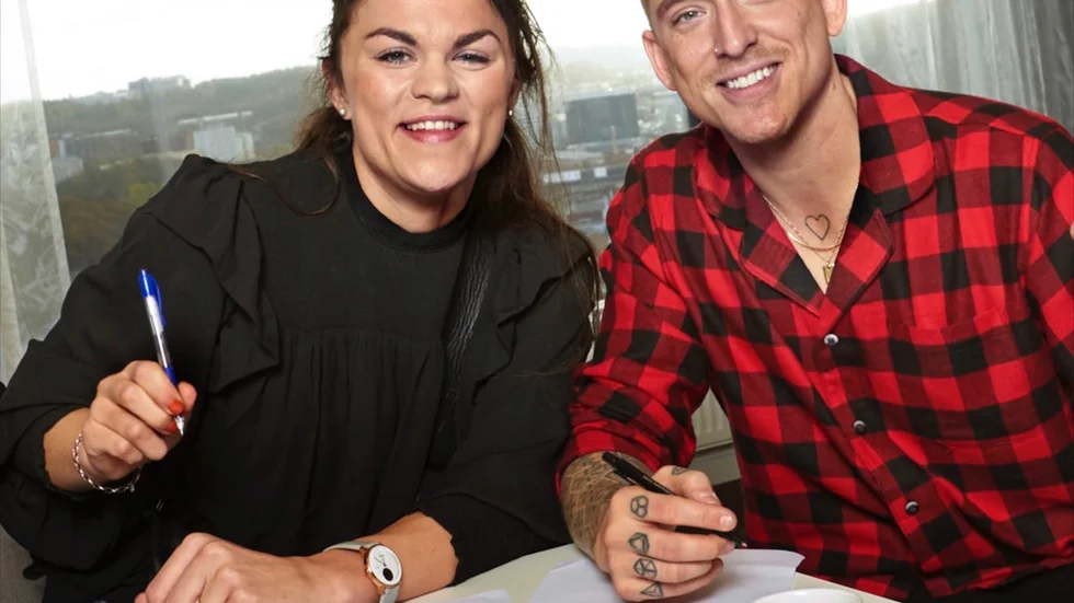 Sofia Andersson Lundberg tillsammans med Danny Saucedo som kommer till Skellefteå i februari. 