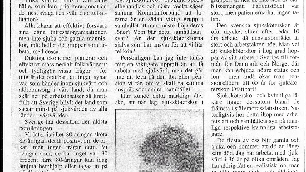 Äldreboendet måste lyftas. Hade detta varit en specialitet så hade vi inte haft den situation, som vi har idag, beträffande personalbrist. 