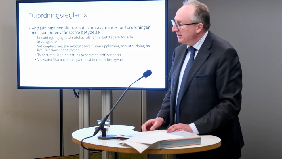 Särskild utredare Gudmund Toijer presenterade i går utredningen "En moderniserad arbetsrätt".
