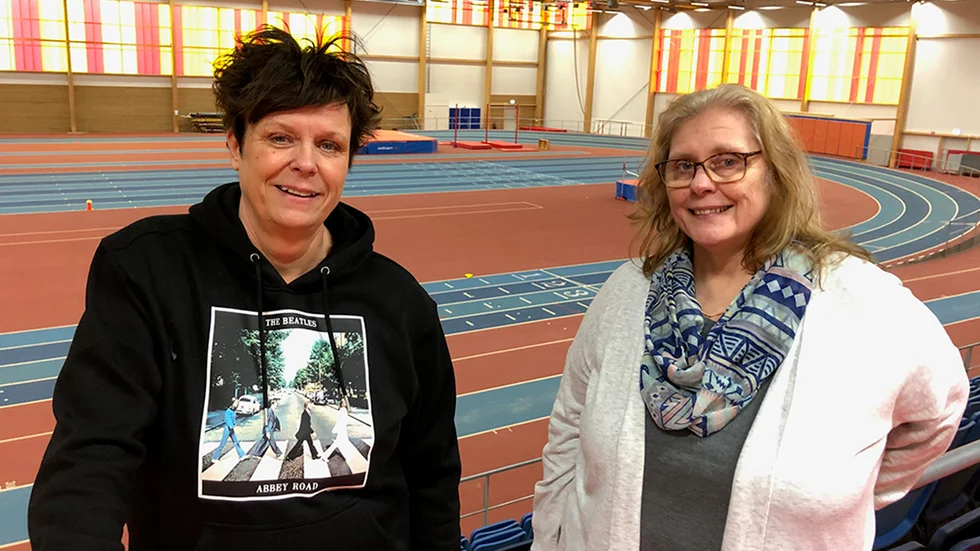 Anna Palm och kollegan Tina Nordling på Attendo är glada över samarbetet med IFU Arena.