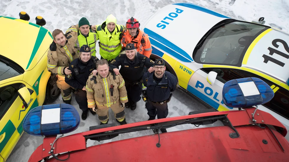 För att vara snabbt på plats vid ett larm är det viktigt att polis, ambulans och räddningstjänst har ett gott samarbete.