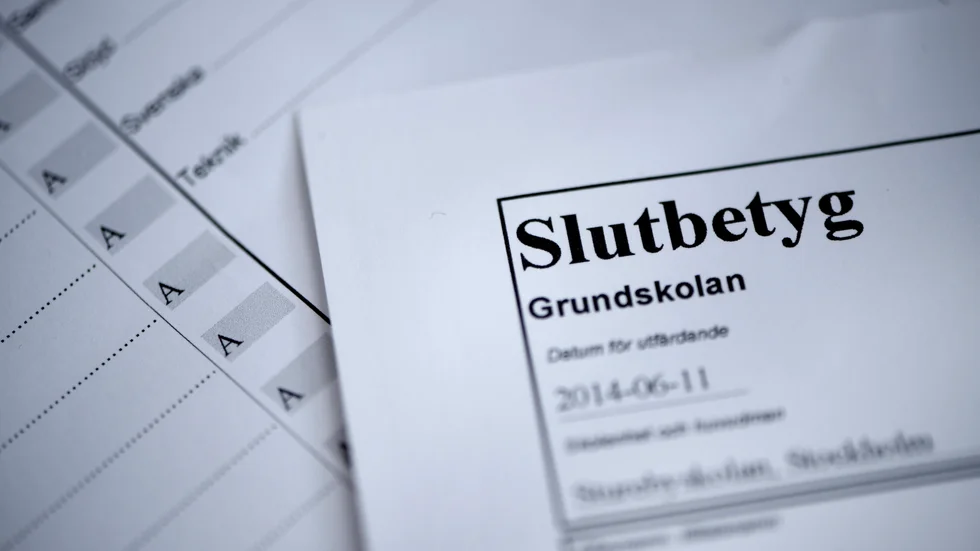En flicka åtalas för att ha använt ett förfalskat slutbetyg från nian då hon sökte till gymnasiet.