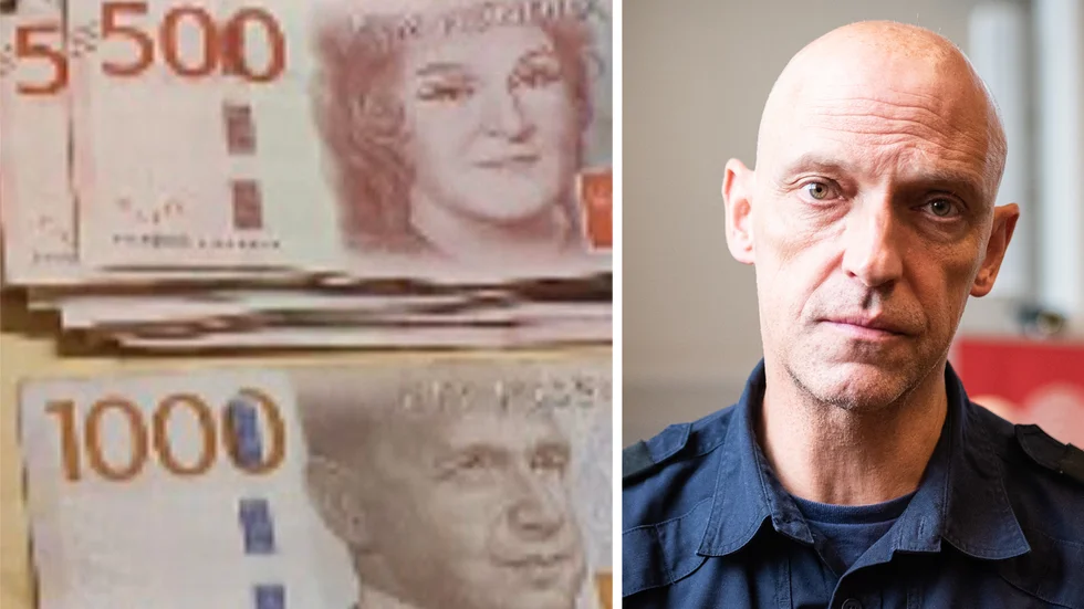 Enligt lokalpolisområdeschef Jale Poljarevius var det ett sexsiffrigt belopp som transporterades när polisen slog till.