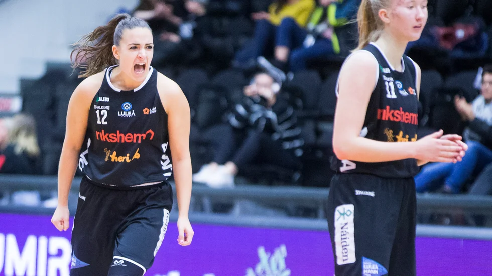 Emma Karamovic, 12, var en av de bästa Luleå Basketspelarna när laget tog en övertygande seger i Lund.